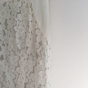 Korean white lace floral dress